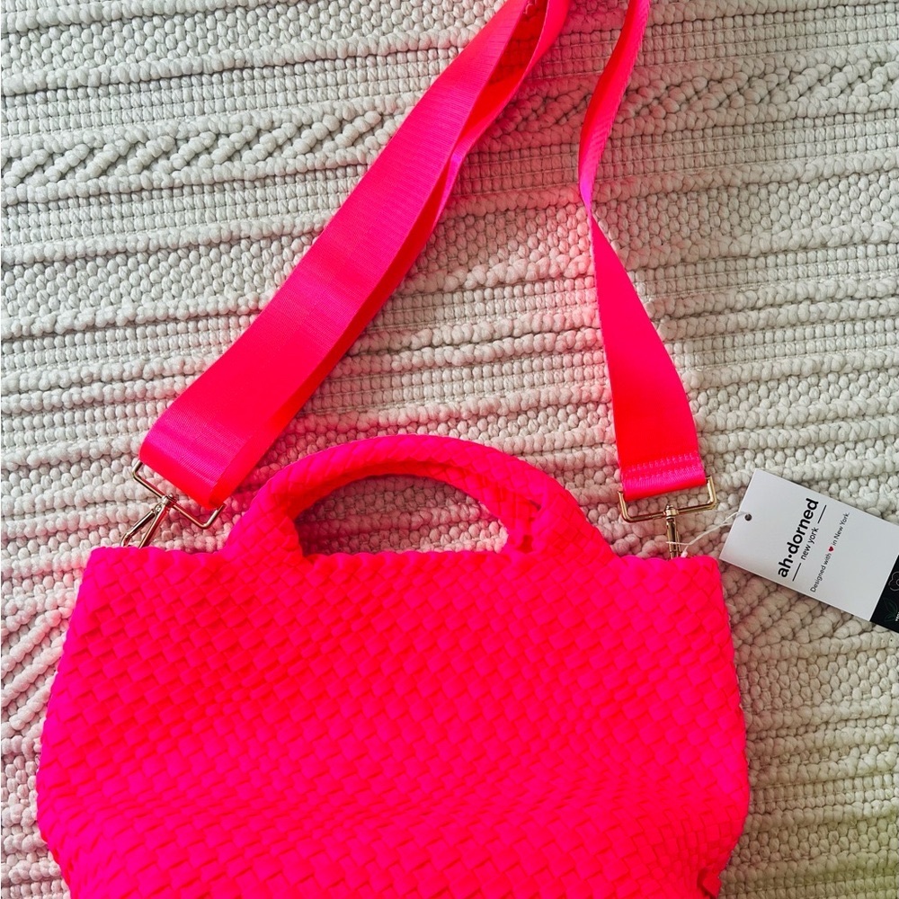 AHDORNED Neoprene Tote w/Detachable Crossbody Strap & Matching Zip Pouch